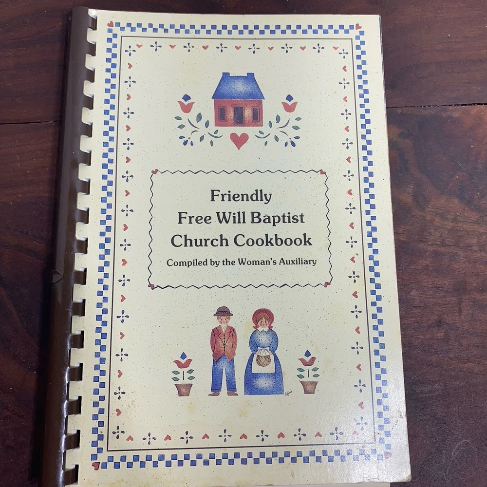 VTG Friendly Free Will Baptist Church Regional Cookbook 1982 Plastic Comb Bound